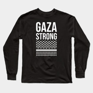 Gaza Strong Palestine Keffiyeh Long Sleeve T-Shirt